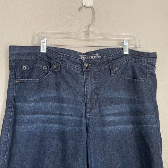 Torrid Source of Wisdom Dark Wash Flare Jeans Size 18 - Picture 2 of 8